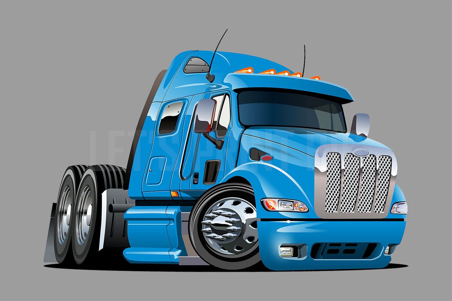 Car Art Truck Set Cartoon Wall Decal