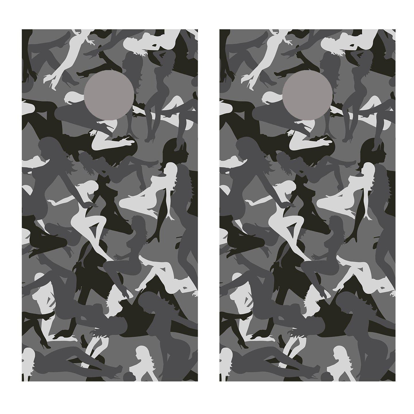 Trucker Gray Camo Large Girls Cornhole Board Decal Wraps