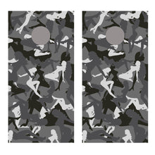 Trucker Gray Camo Large Girls Cornhole Board Decal Wraps