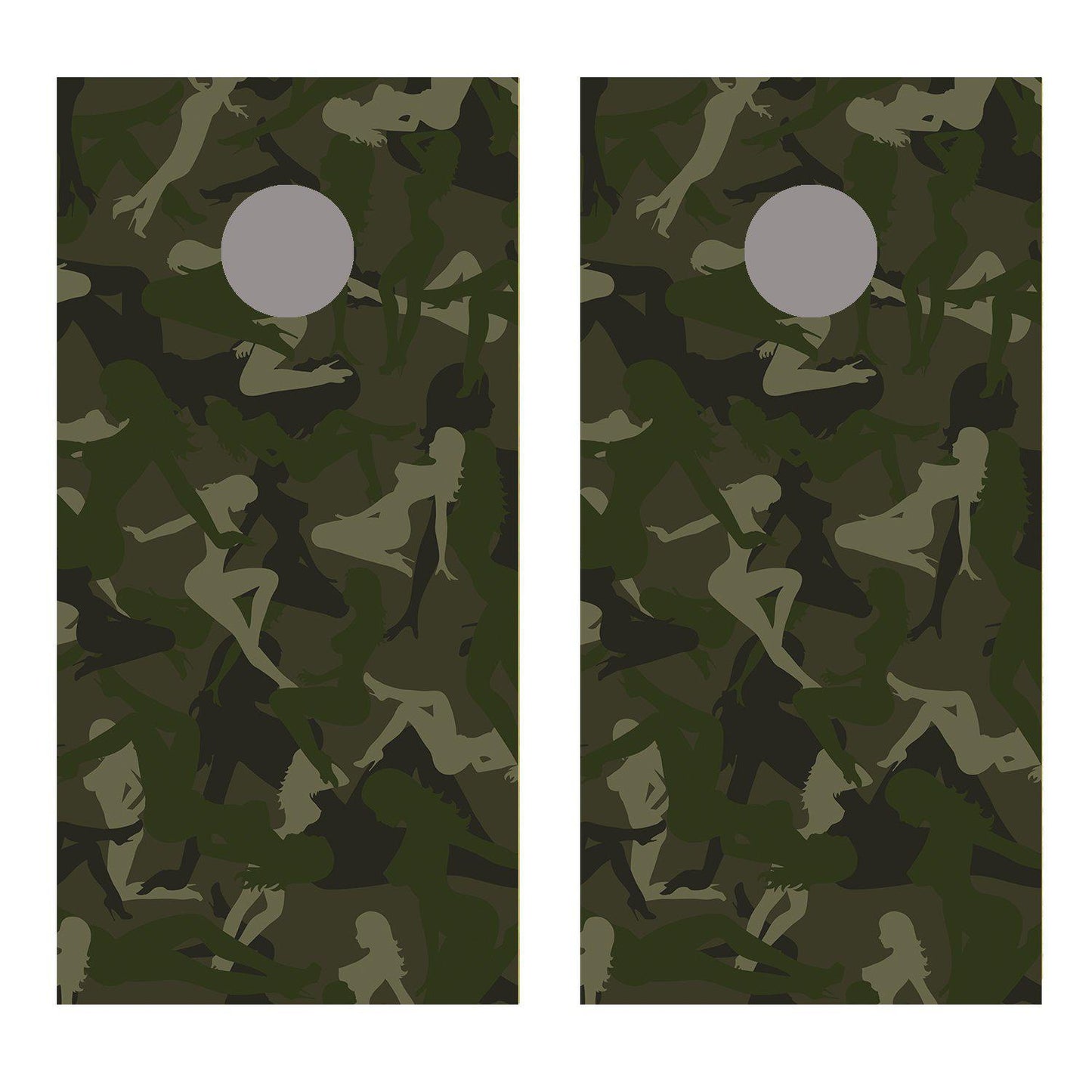 Trucker Green Camo Large Girls Cornhole Board Decal Wraps
