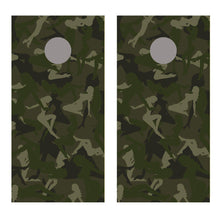 Trucker Green Camo Large Girls Cornhole Board Decal Wraps