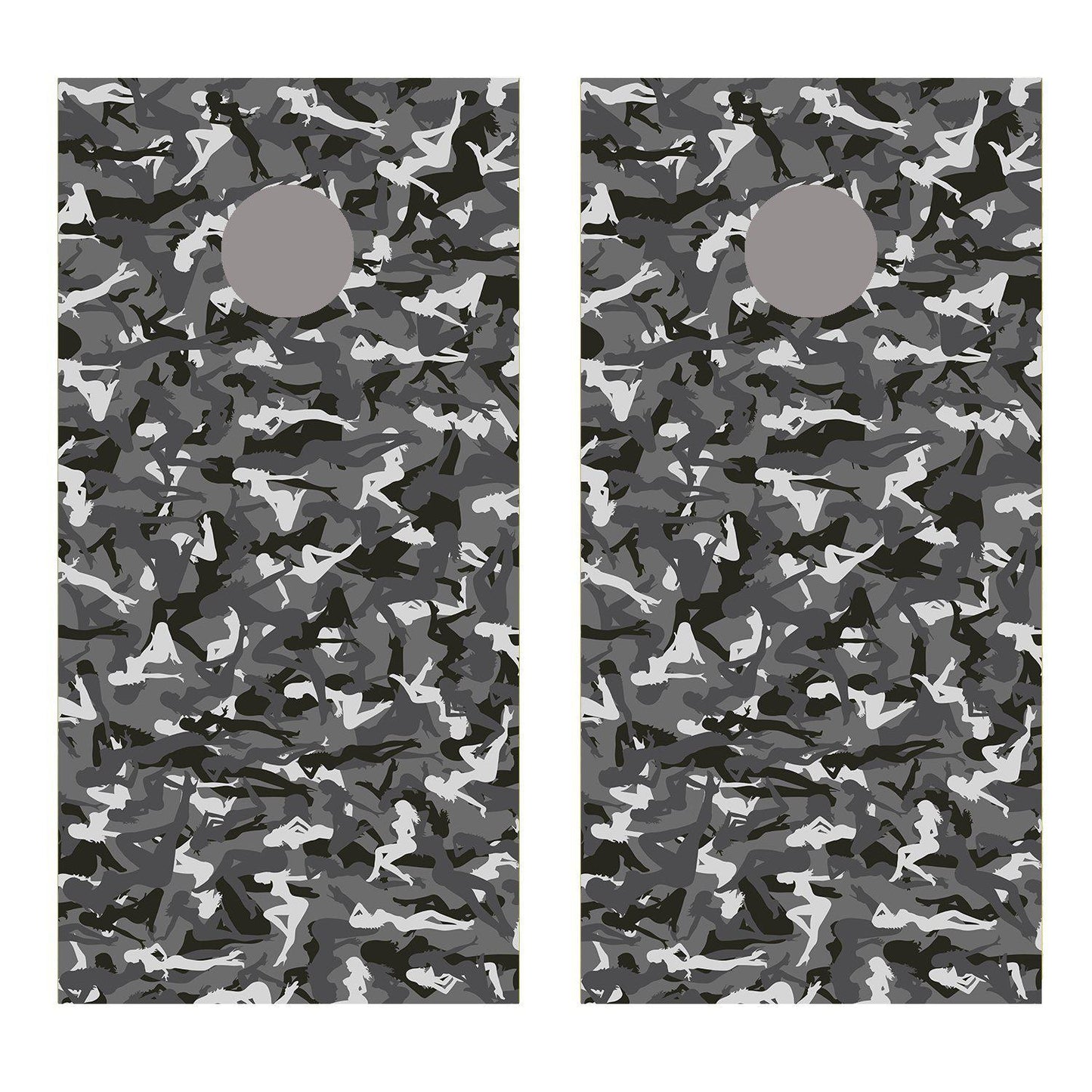 Trucker Gray Camo Small Girls Cornhole Board Decal Wraps