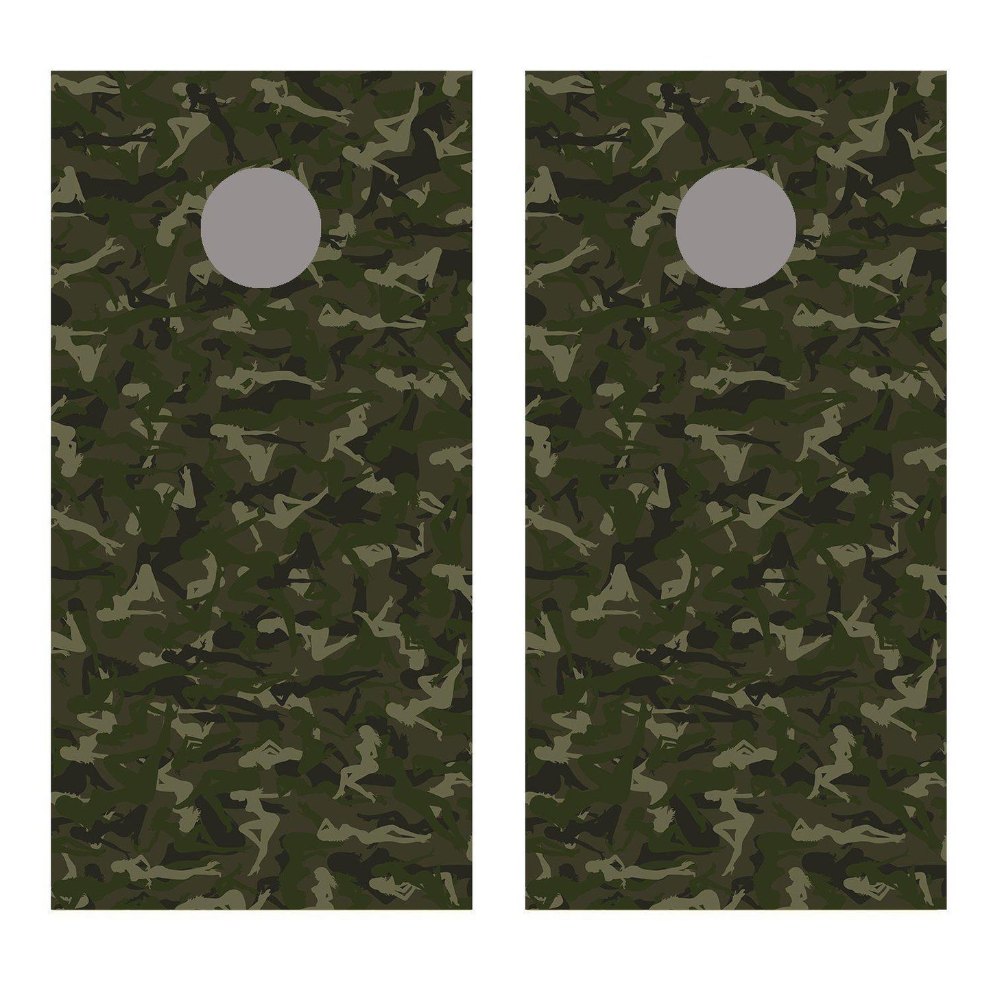 Trucker Green Camo Small Girls Cornhole Board Decal Wraps
