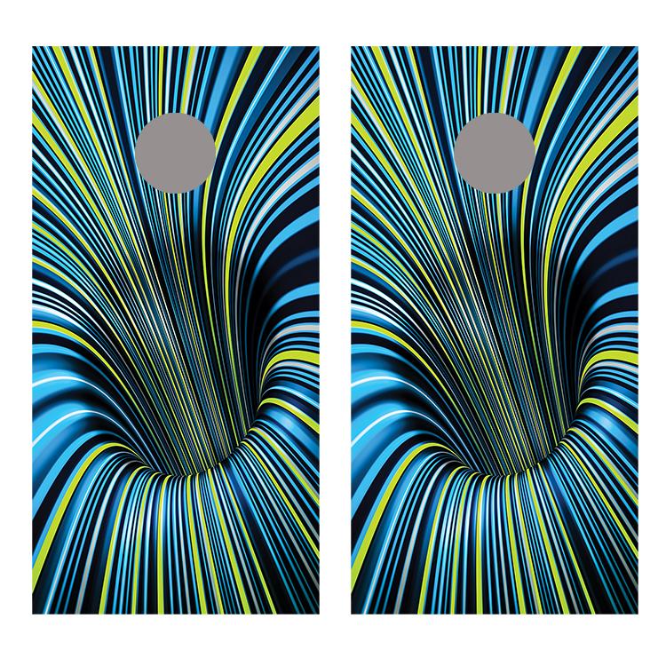 Tunnel Illusion Corn Hole Board Decal Wrap