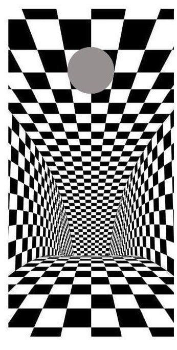 Tunnel Illusion Checkered Corn Hole Board Decal Wrap