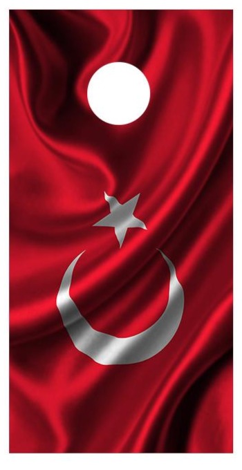 Flag of Turkey Corn hole Board Decal Wrap