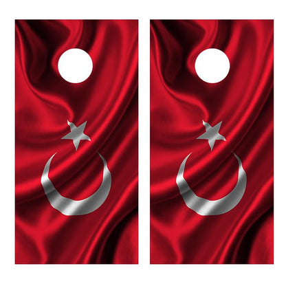 Flag of Turkey Corn hole Board Decal Wrap