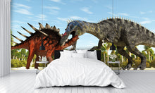 Two Dinosaurs Fighting Wall Mural