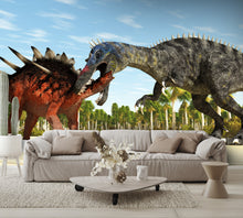 Two Dinosaurs Fighting Wall Mural