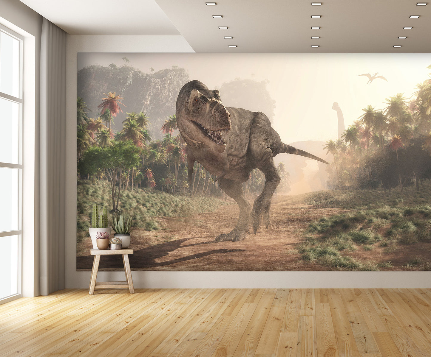 T Rex in the Jungle Wall Mural