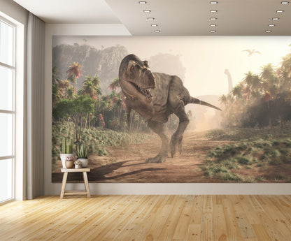 T Rex in the Jungle Wall Mural