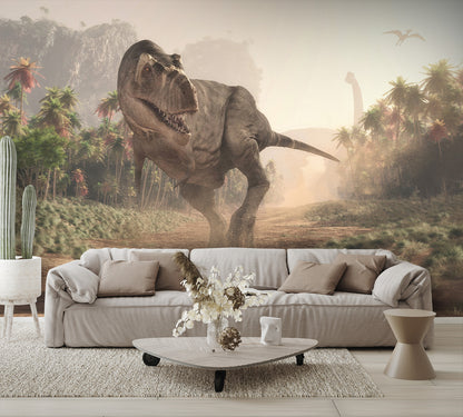 T Rex in the Jungle Wall Mural