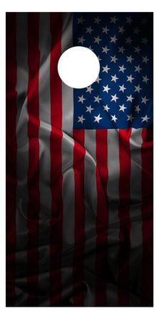 American Flag Dark Cornhole Board Decal Set - 2 Decals Bean Bag Toss - Let's Print Big