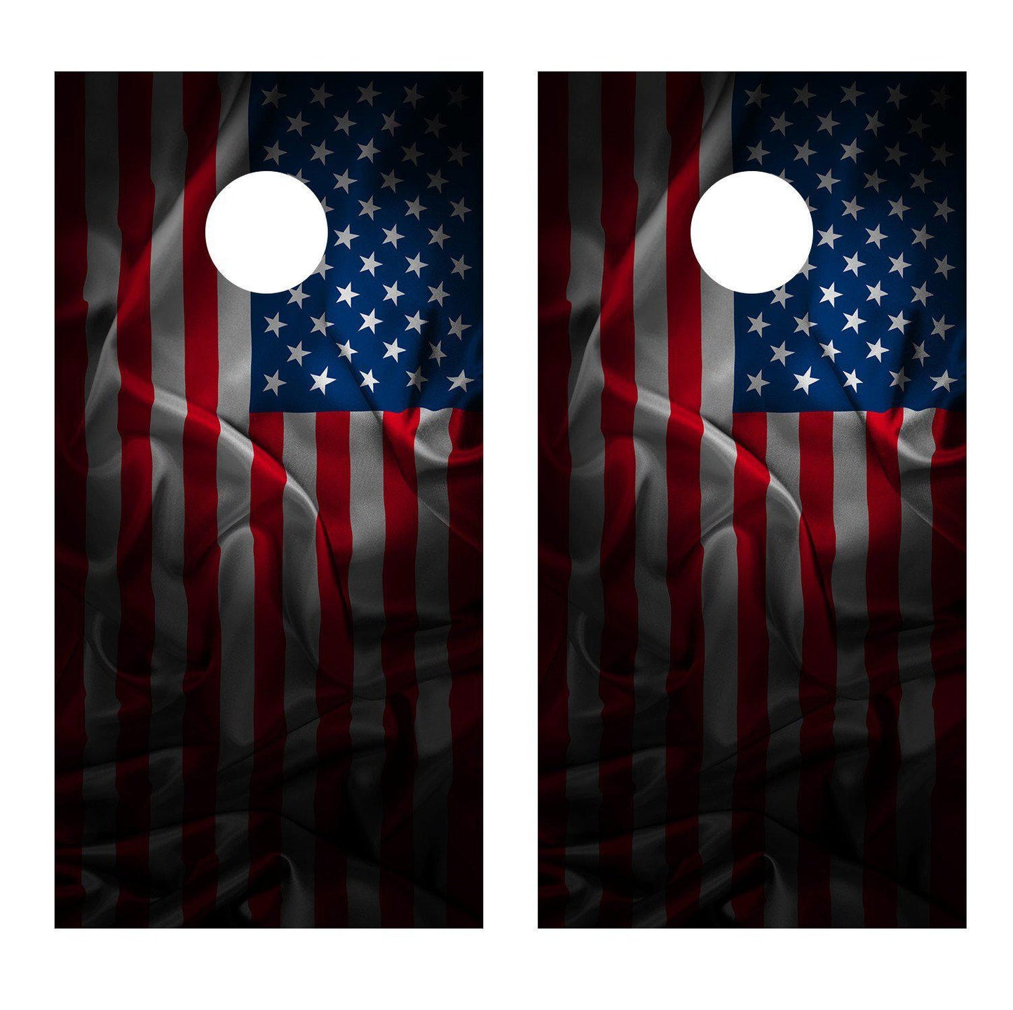 Dark American Flag Corn Hole Board Decal Wrap