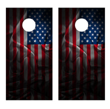 Dark American Flag Corn Hole Board Decal Wrap