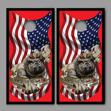 United States Marine Corp Devil Dog American Flag Design Cornhole Board Decal Wraps