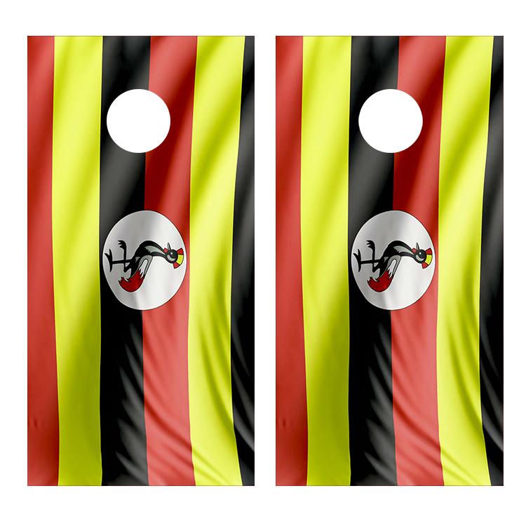 Flag of Uganda Cornhole Board Decal Wraps