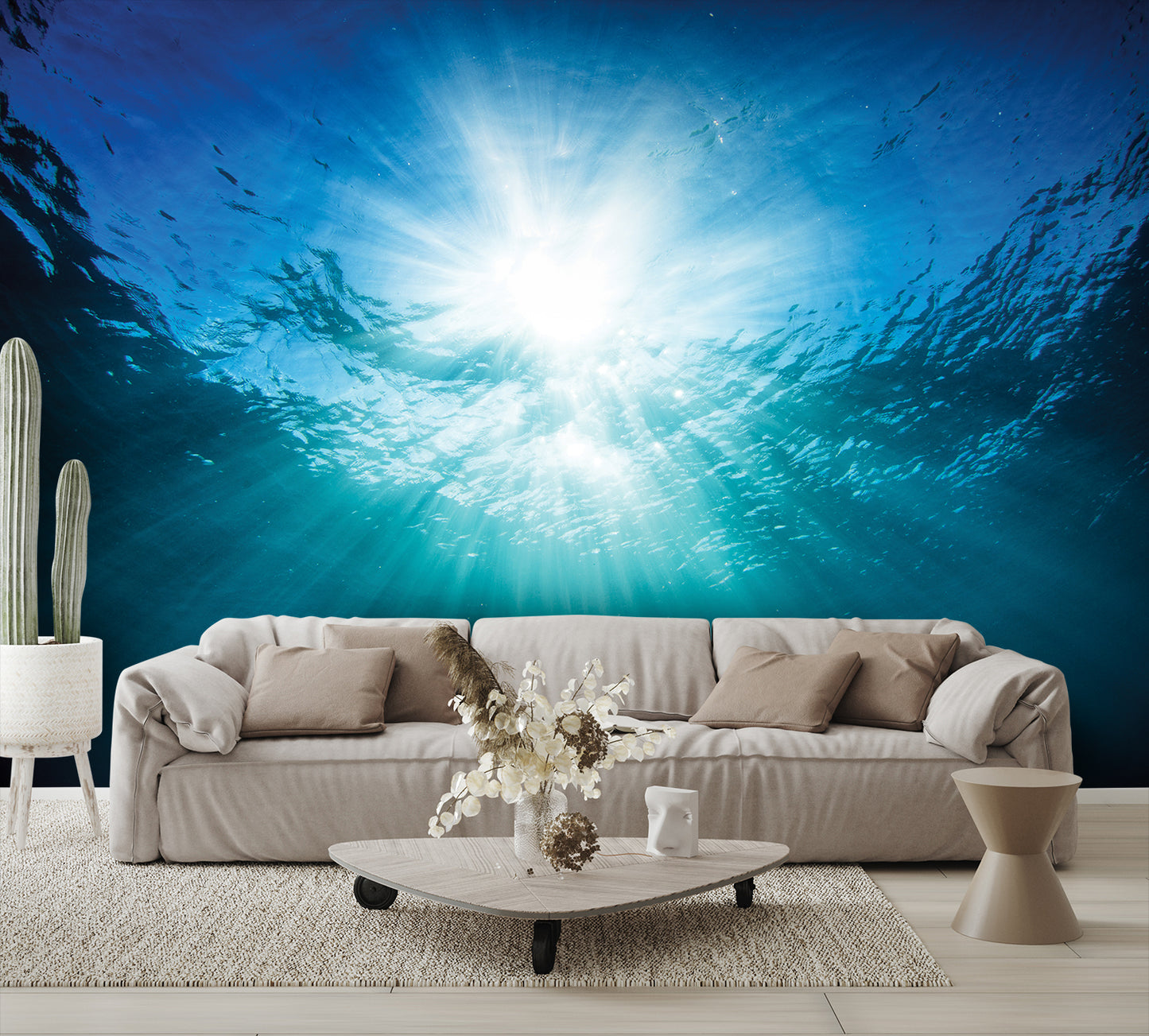 Under Water Looking Up Ceiling Mural