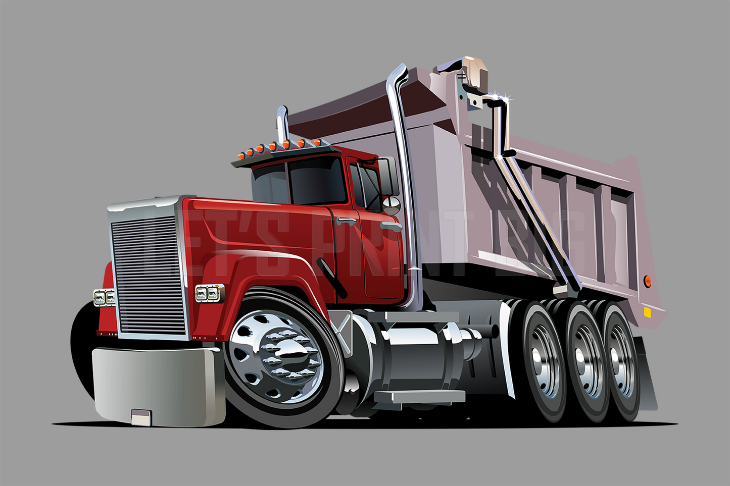 Car Art Vector Cartoon Dump Truck Wall Decal