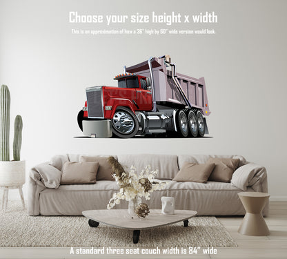 Car Art Vector Cartoon Dump Truck Wall Decal