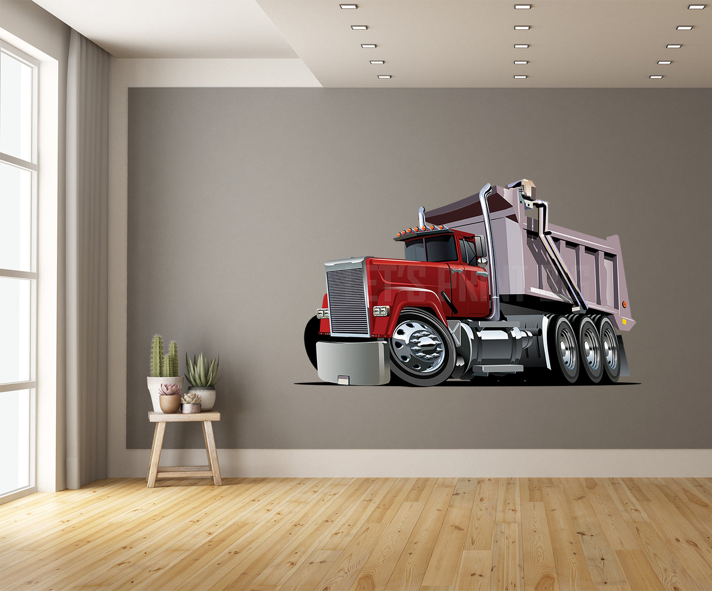 Car Art Vector Cartoon Dump Truck Wall Decal