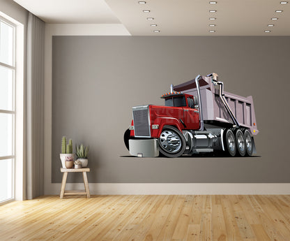 Car Art Vector Cartoon Dump Truck Wall Decal