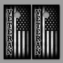 Veteran American Flag Background Design A Cornhole Board Decal Wrap
