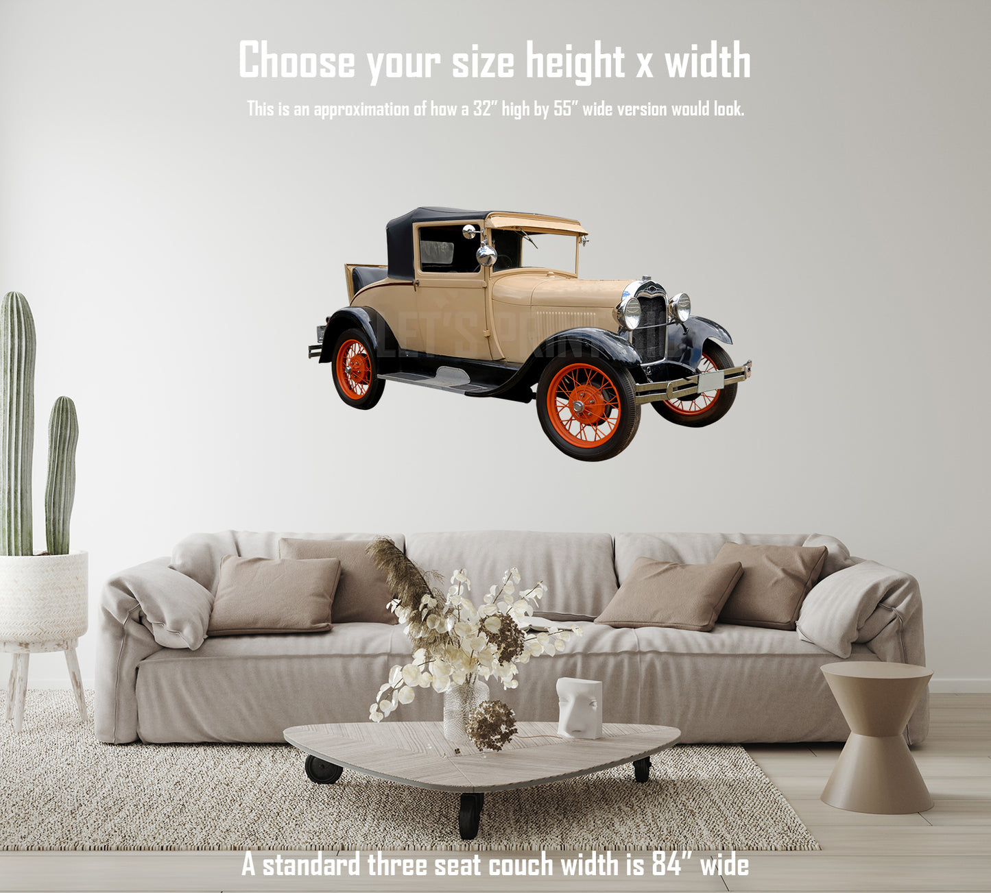 Car Art Vintage Car High Resolution Wall Decal