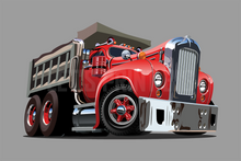 Car Art Vintage Dump Truck Cartoon Wall Decal