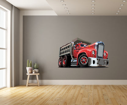 Car Art Vintage Dump Truck Cartoon Wall Decal