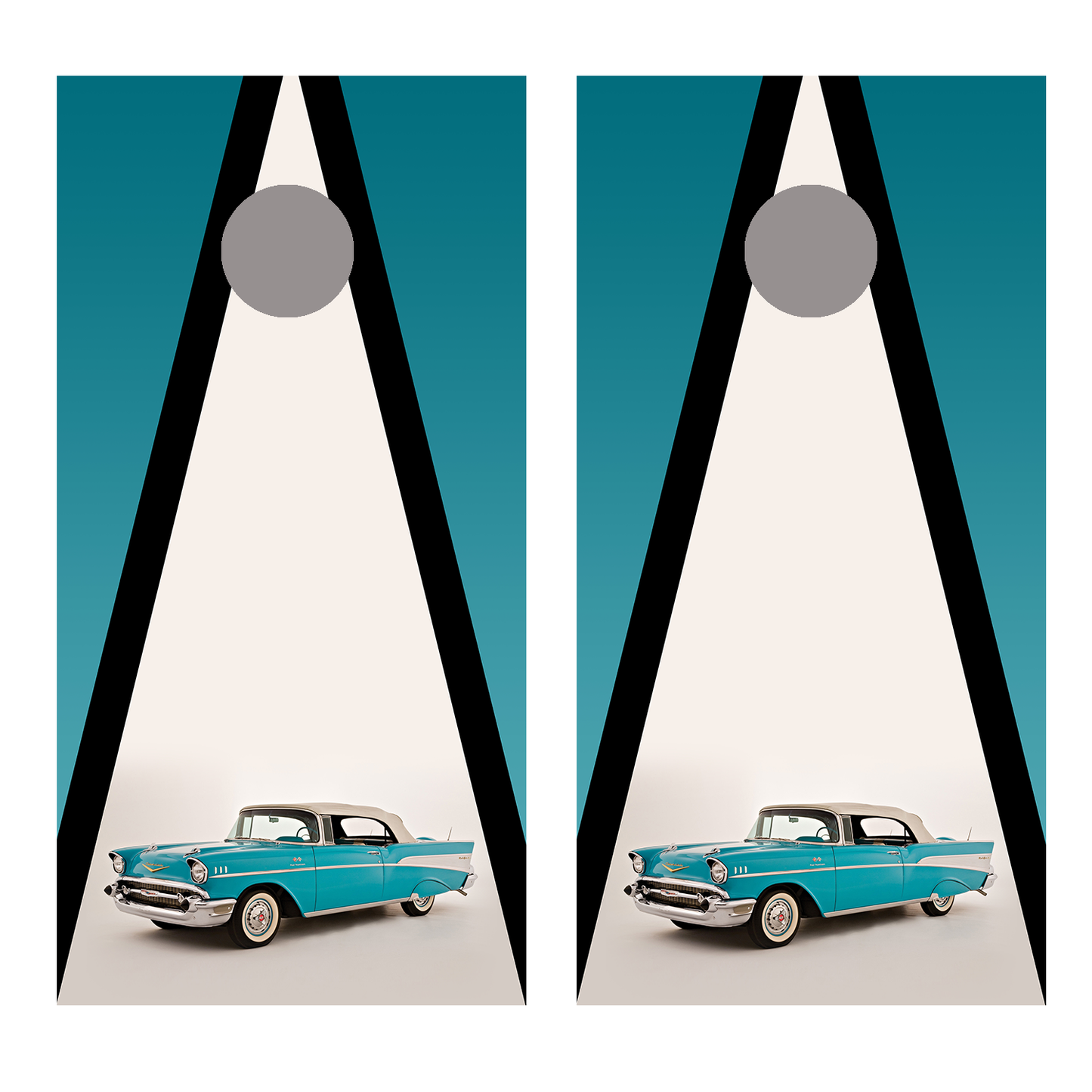 Vintage Car 2 57 Cornhole Board Decal Wraps