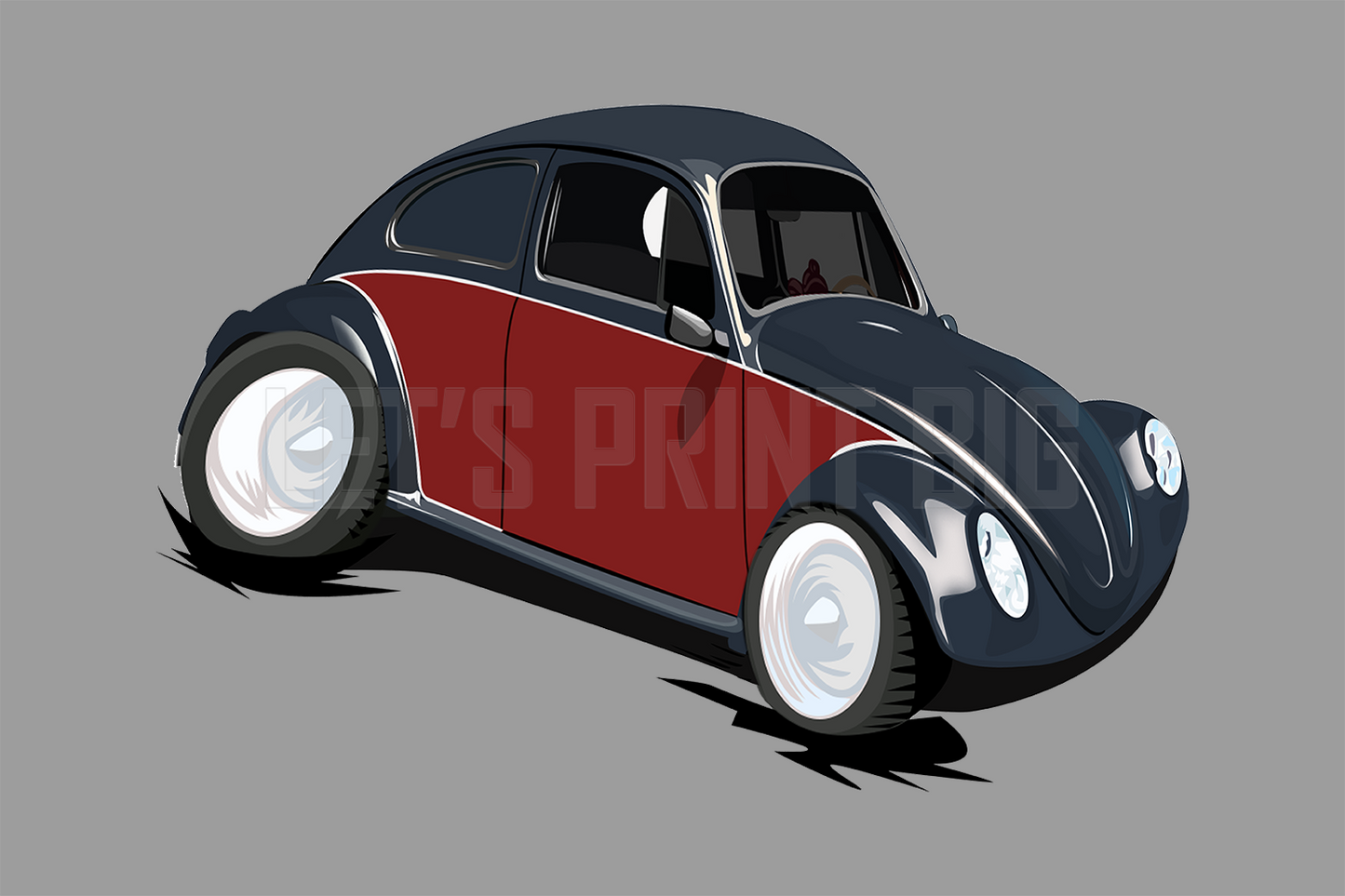 Car Art Volkswagon Wall Decal Cartoon Version 1