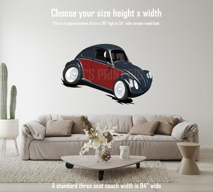 Car Art Volkswagon Wall Decal Cartoon Version 1