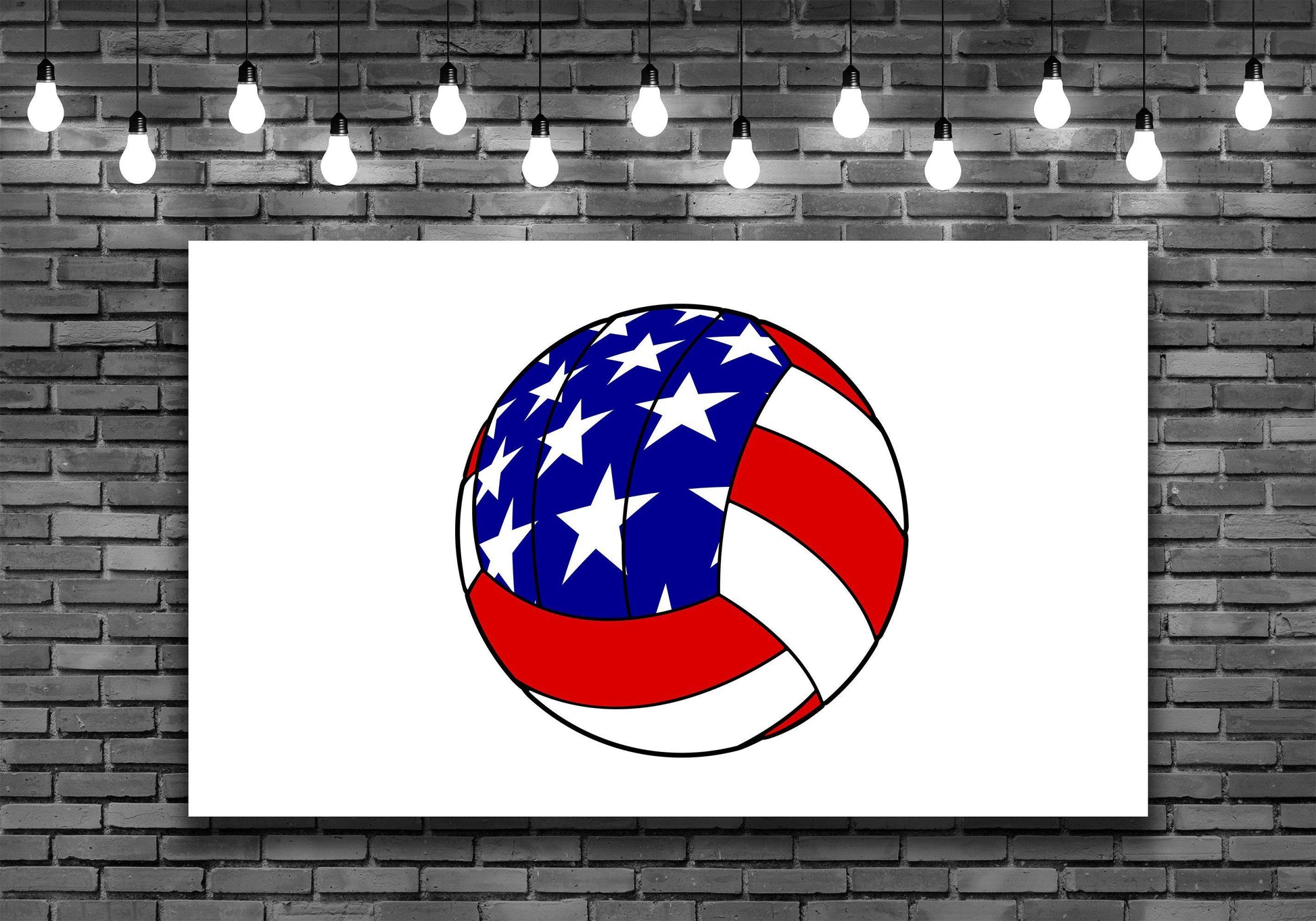 Red White Blue Volleyball Wall Art Decal Sticker - Let's Print Big