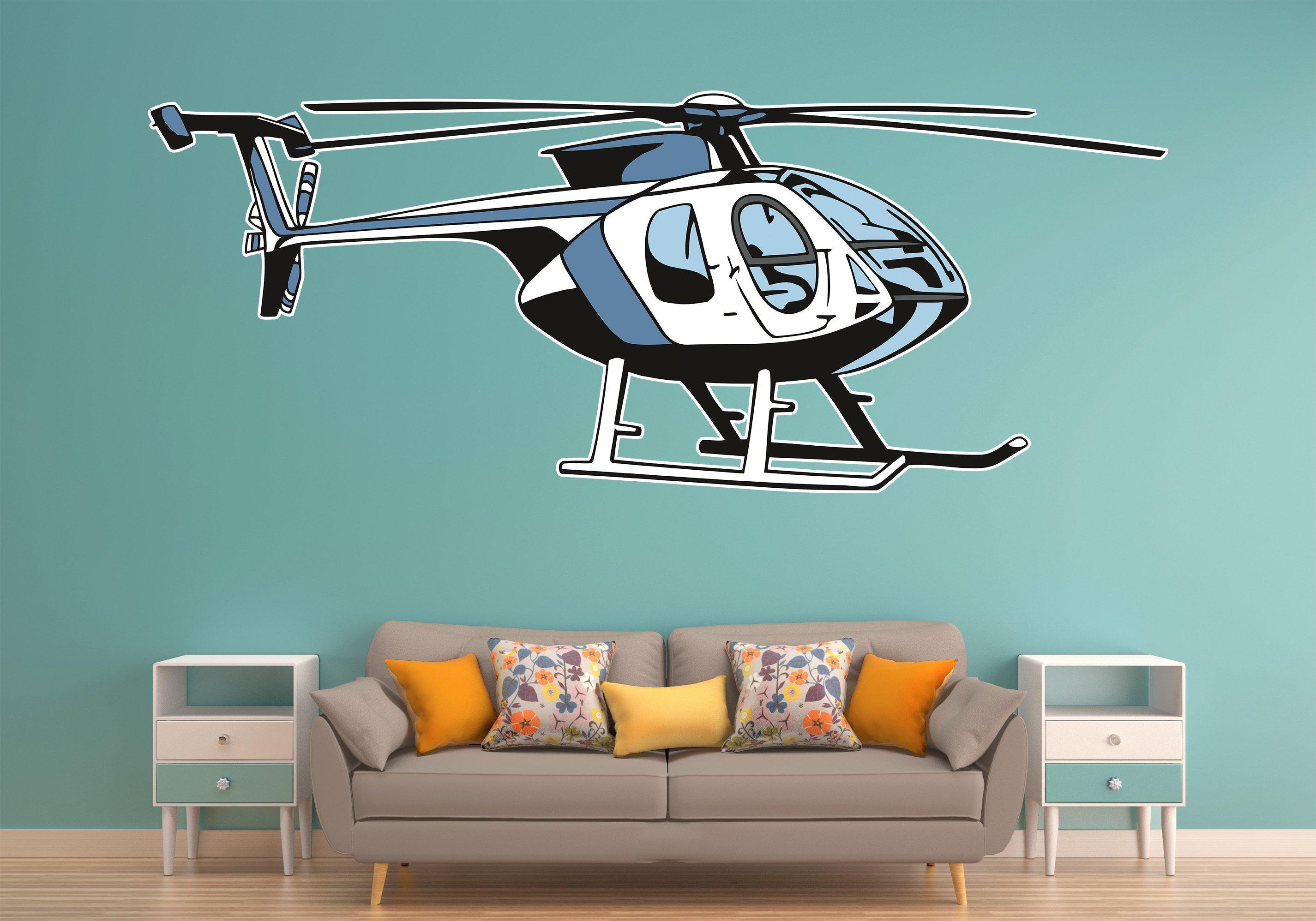Giant Helicopter Bell Wall Art Decal Sticker - Let's Print Big