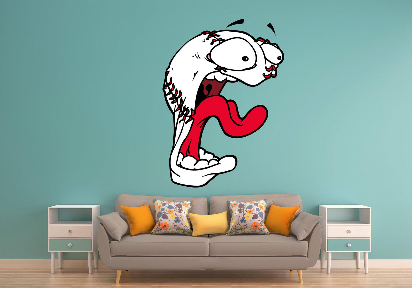 Screaming Baseball Sports Wall Art Decal Sticker