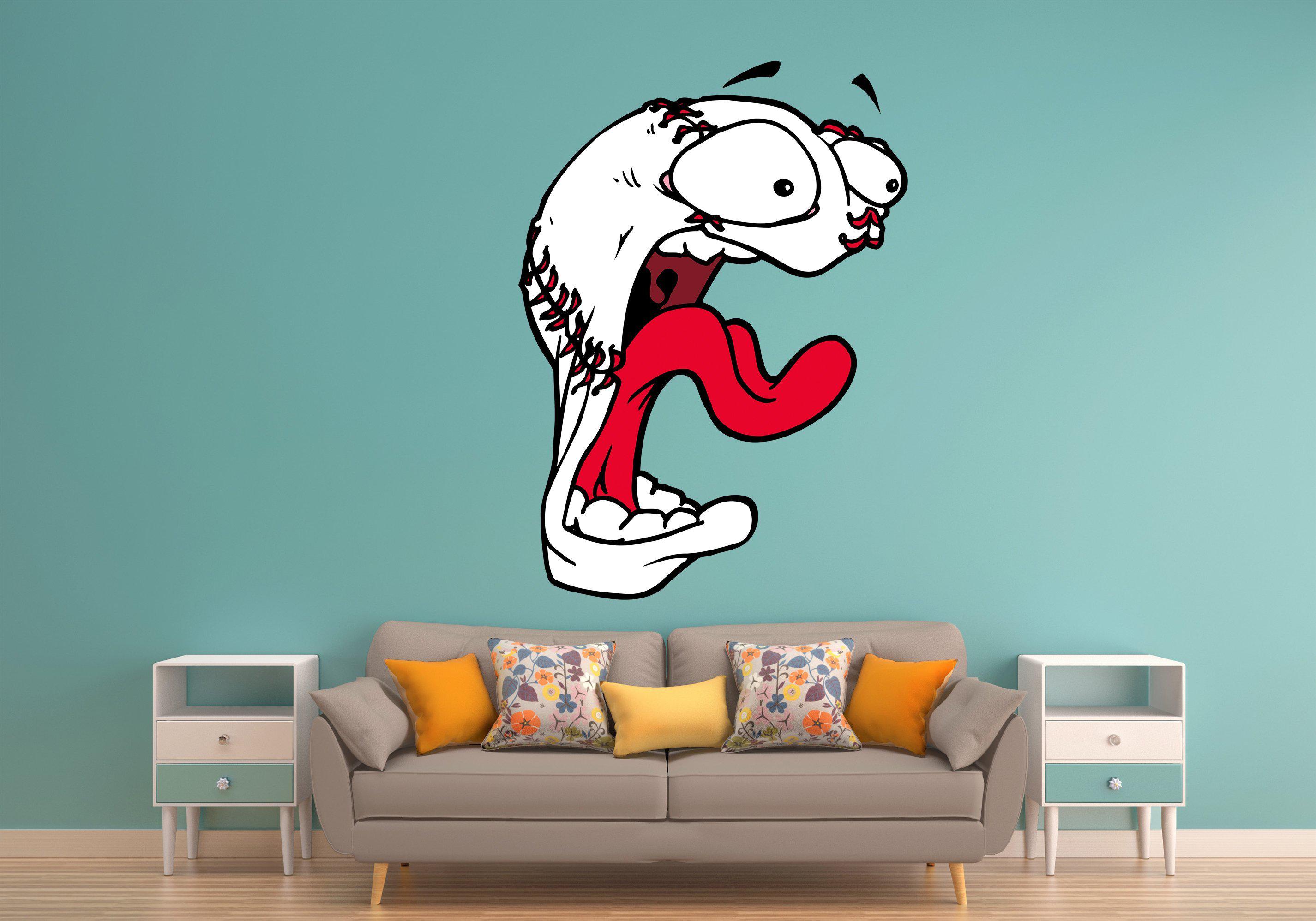 Screaming Baseball Sports Wall Art Decal Sticker