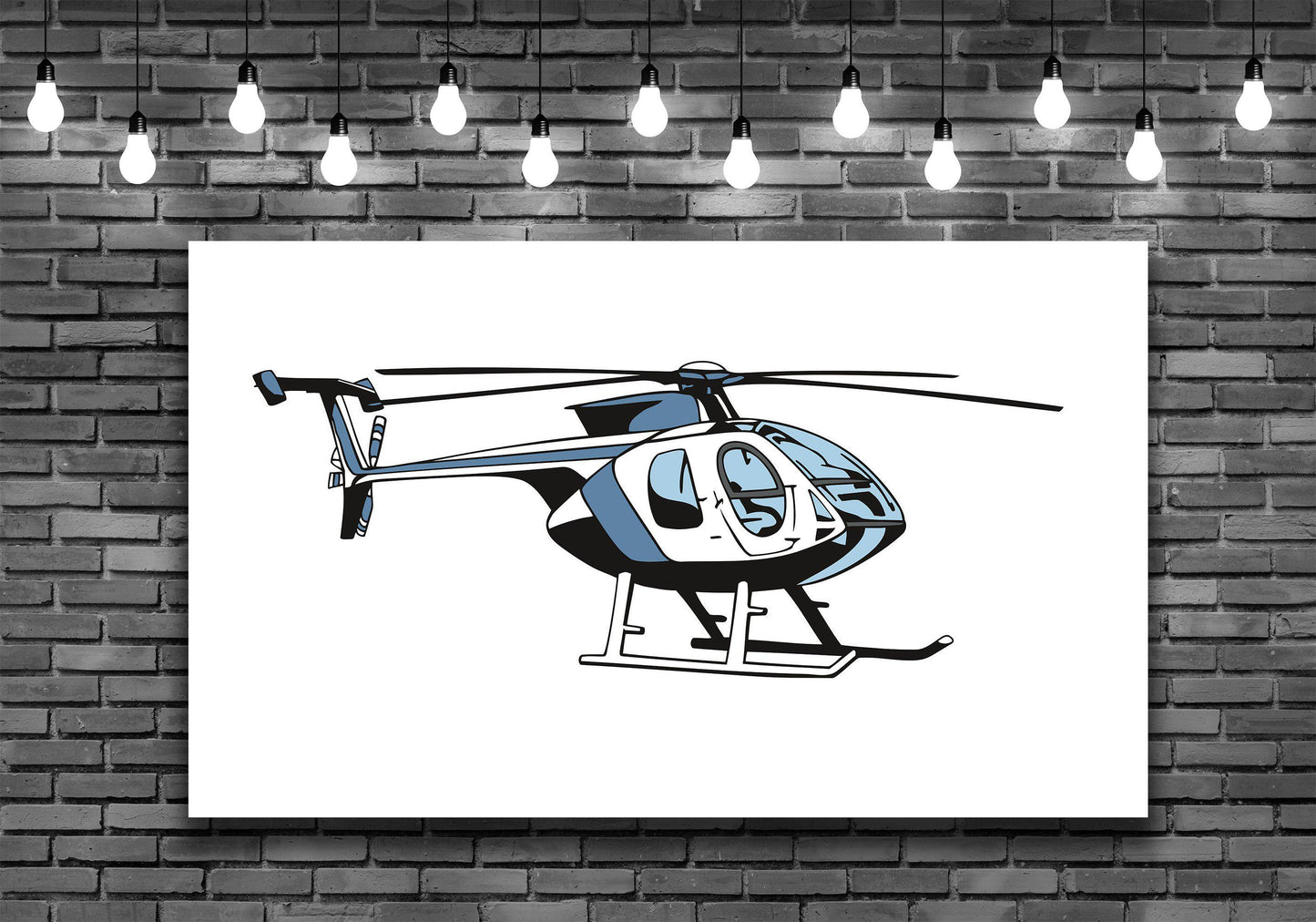 Giant Helicopter Bell Wall Art Decal Sticker - Let's Print Big