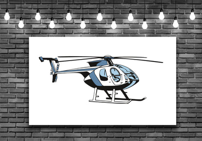 Giant Helicopter Bell Wall Art Decal Sticker - Let's Print Big