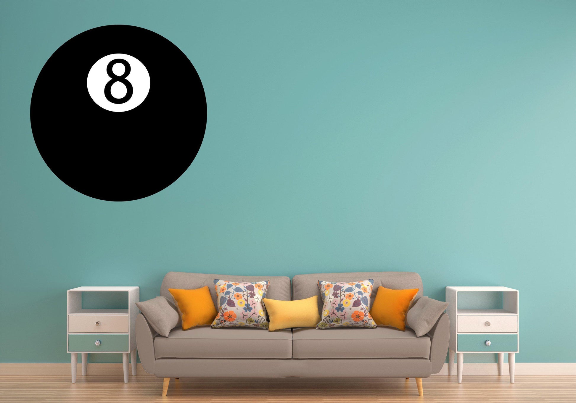 Eight Ball Pool Ball Wall Art Decal Sticker - Let's Print Big