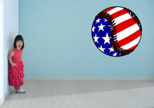 Red White Blue Baseball Wall Art Decal Sticker - Let's Print Big