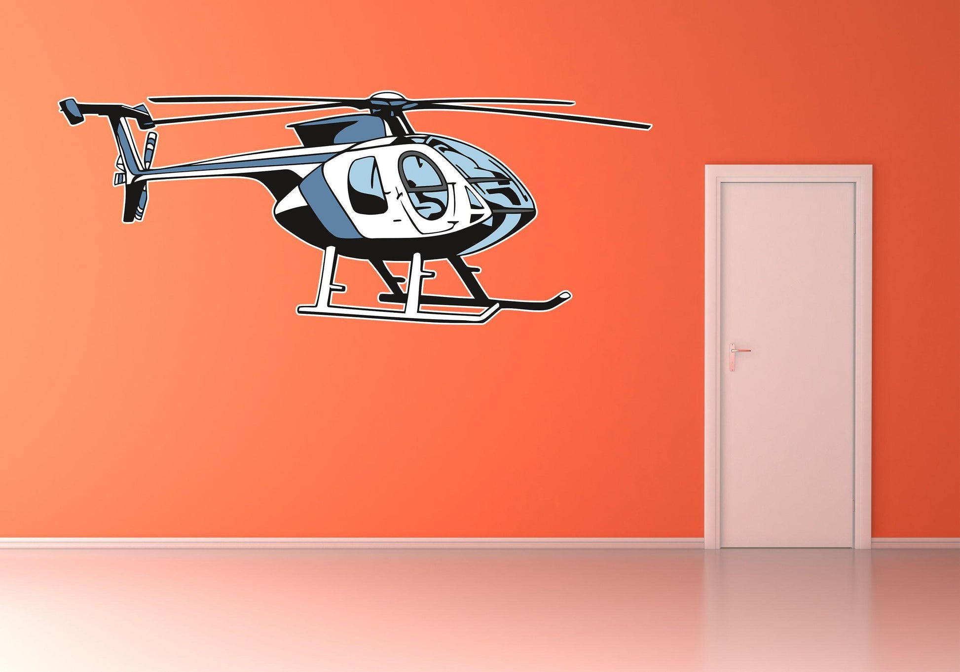 Giant Helicopter Bell Wall Art Decal Sticker - Let's Print Big
