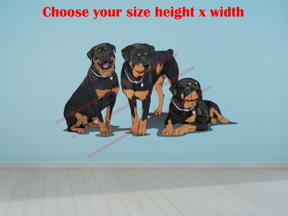 3 Rottweilers Art Wall Decal