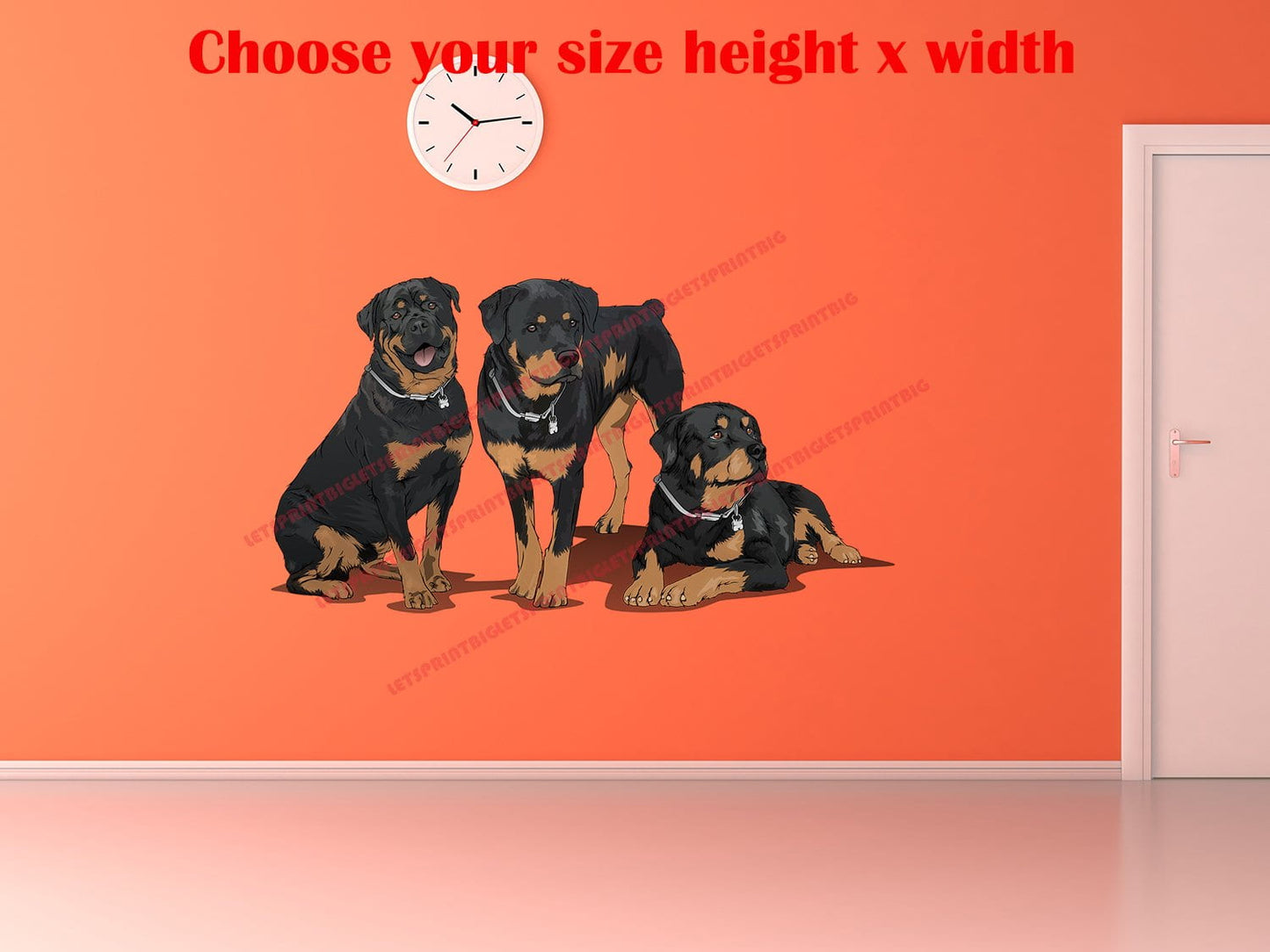 3 Rottweilers Art Wall Decal