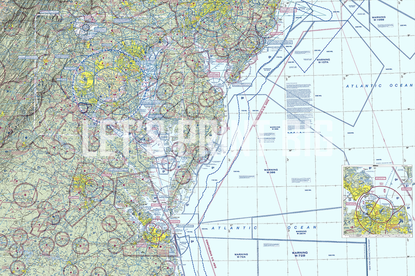 Aeronautical Chart Washington Wall Mural