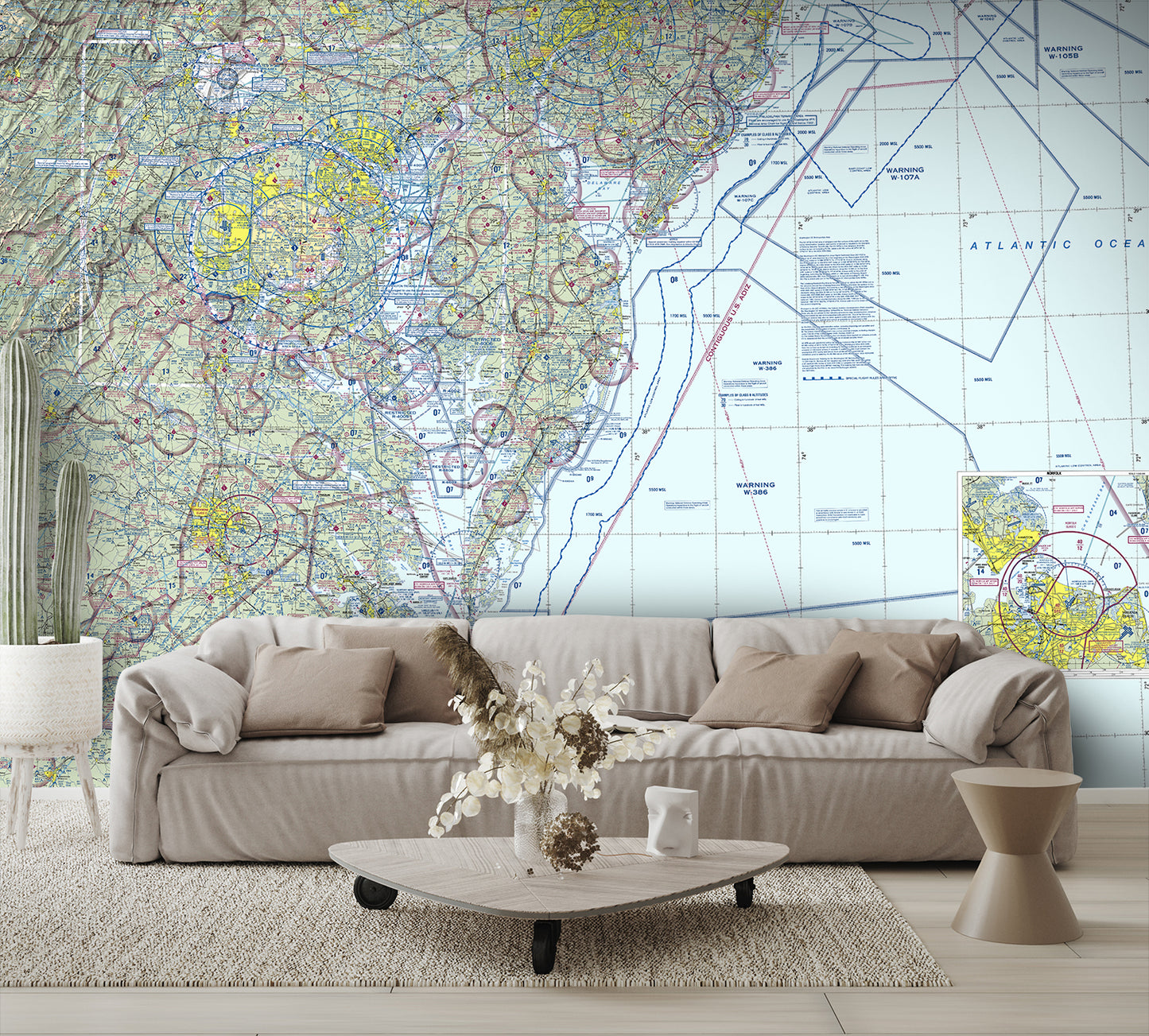 Aeronautical Chart Washington Wall Mural