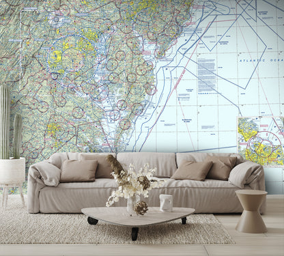 Aeronautical Chart Washington Wall Mural