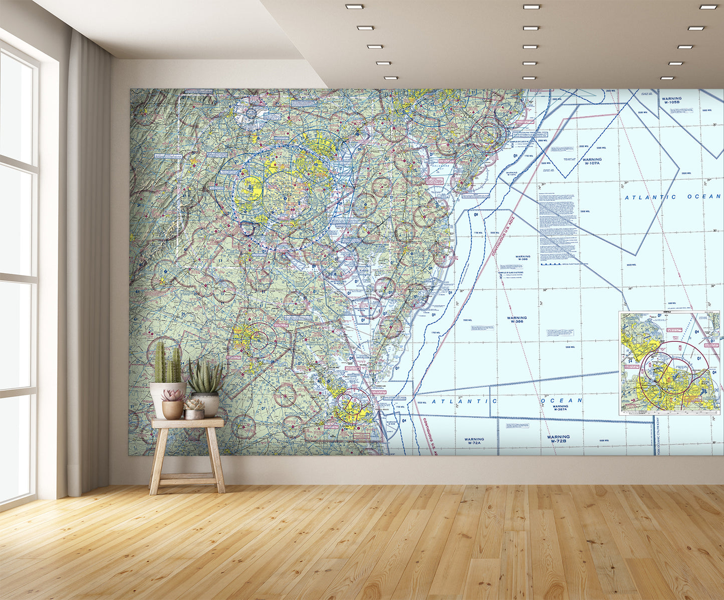 Aeronautical Chart Washington Wall Mural