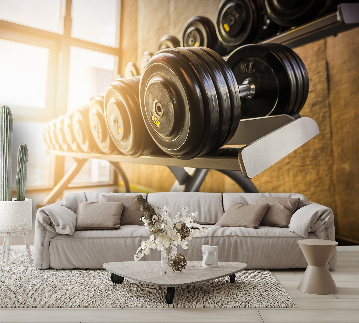 Custom Designed Weight Room Wallpaper Workout Wall Mural