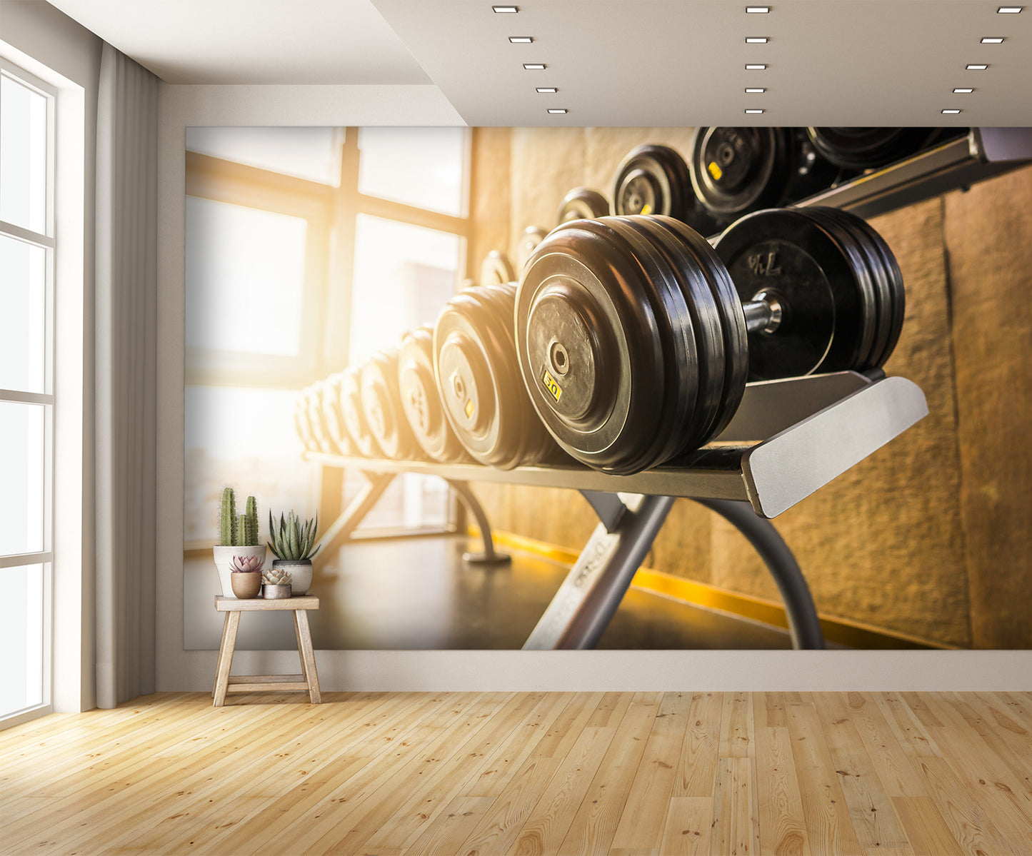 Custom Designed Weight Room Wallpaper Workout Wall Mural